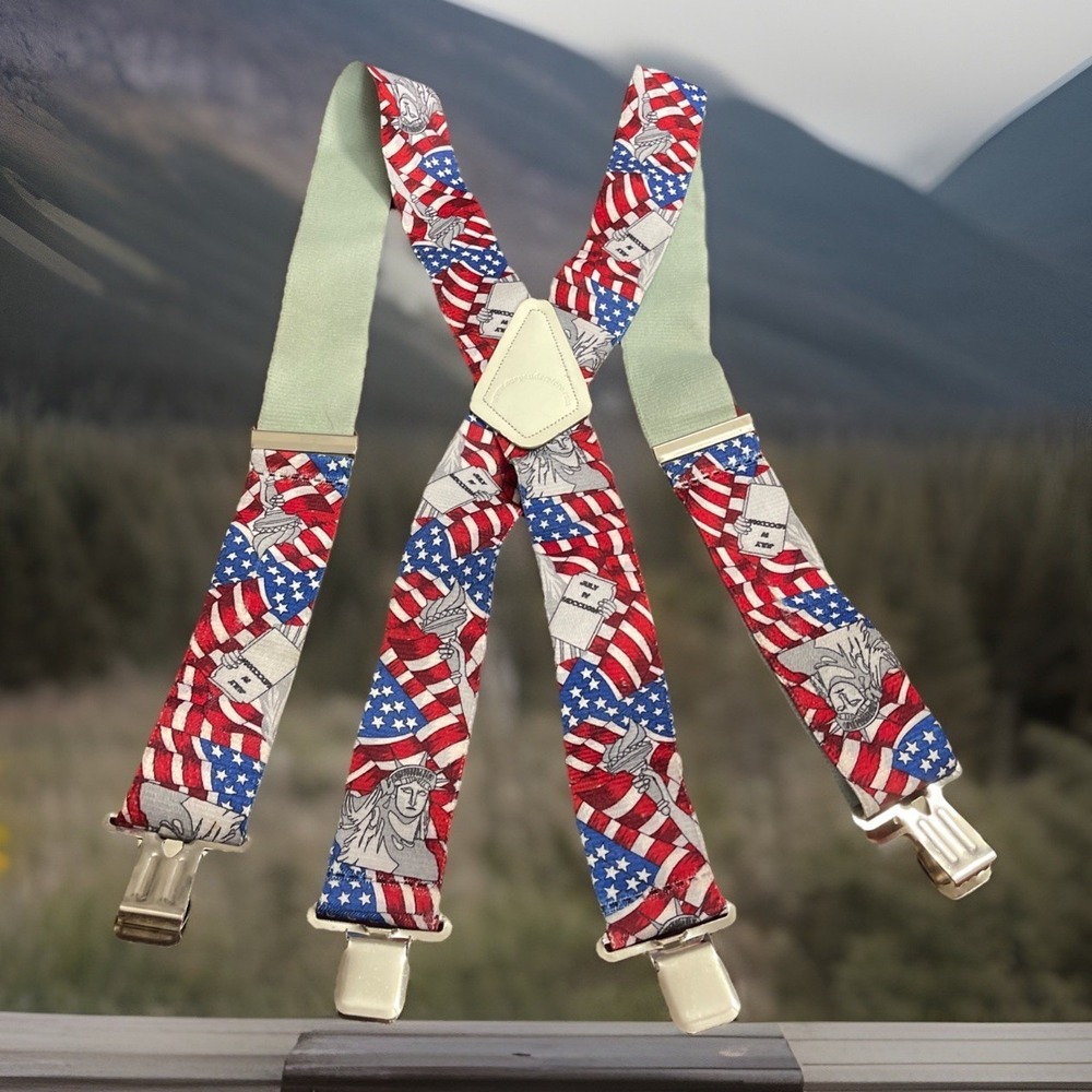 Suspenderstore USA Flag Statue Of Liberty Design Adjustable Patriotic 4th READ‎